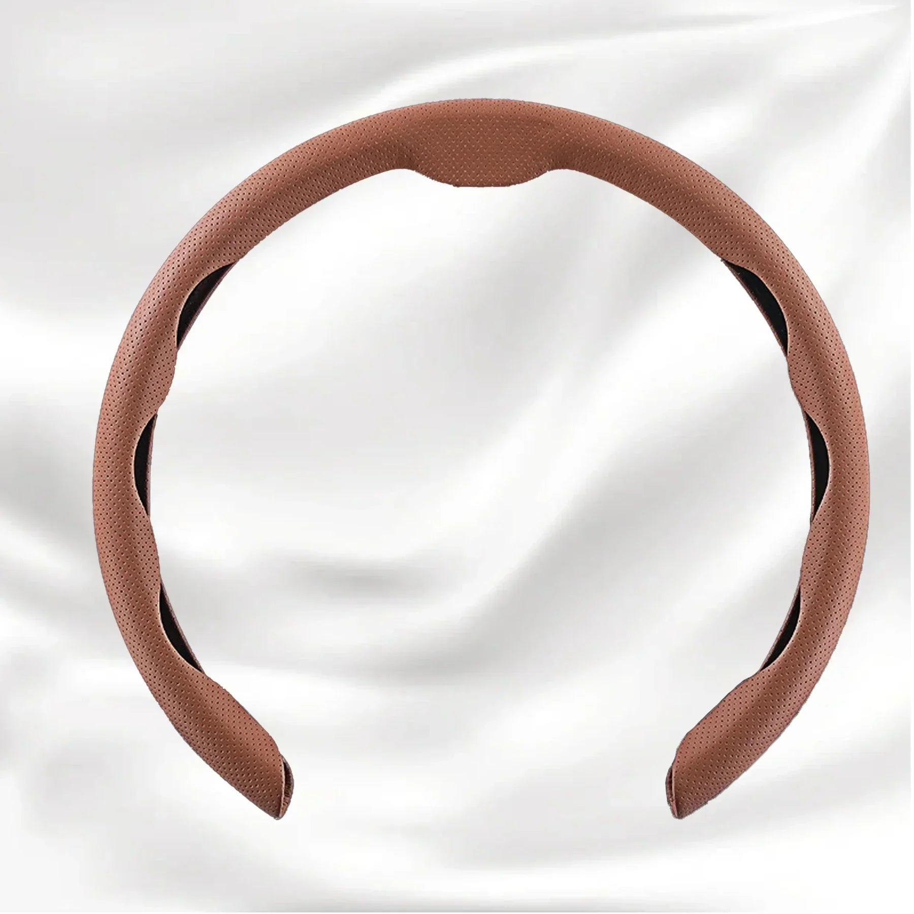 Nexi Customized Car Logo Breathable Ultra-thin 5D Leather & Carbon Car Steering Wheel Cover Universal Fit